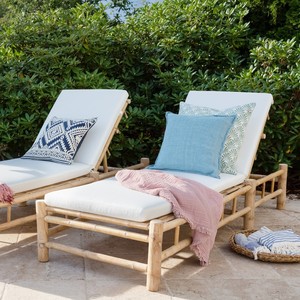 เตียงชายหาดไม้ไผ่แบบพับได้เลานจ์สำหรับอาบแดดสระว่ายน้ำกลางแจ้ง - Product Image 6