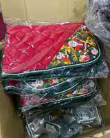 Nouveau design de coussin de selle à sublimation de Noël avec bottes cloche assorties et ensemble de bottes de brossage élégantes Fly Veil