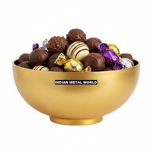 Tazón de Servir de Latón Dorado Martillado, Tazón para Chocolate, Decoración Festiva Premium para el Hogar, Vajilla, Artículo de Regalo a Precio Económico - Product Image 3