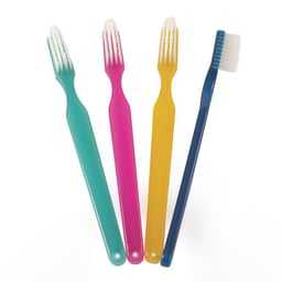 Cepillos de Dientes Desechables Maxill Pre-Pastados, Suaves, Colores Surtidos, Envueltos Individualmente, 100/Caja, de Nylon y Plástico para Hogar, Hotel y Viajes - Product Image 1