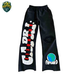 Pantalon de survêtement évasé de haute qualité pour hommes avec impression 3D personnalisée pour pantalons en polaire empilés taille moyenne pour style de rue urbain - Product Image 4
