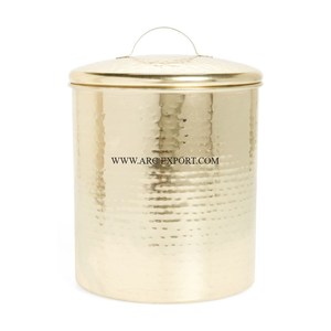 Antique Hammered Work Pure Brass Table Top Kitchen Tin Pots Deluxe Quality Different Sizes Hotels and Restaurant Spices Canister - Product Image 4