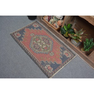 Tapis turc vintage de grande surface, style classique, rouge, bleu, patchwork, laine, forme rectangulaire en latex pour couloir et chambre - Product Image 4