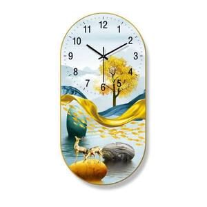 Elementi di lusso moderni orologi da stampa creativi in porcellana di cristallo ovale sala ristorante decorativo da parete per la casa <span class=keywords><strong>arte</strong></span> orologio da parete - Product Image 3