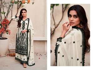 Atractivo Diseño de Traje Salwar Kameez con Bordado Real Vichitra, Ropa India y Pakistaní - Product Image 6