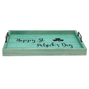 Juego de bandejas de madera de último diseño en color blanco clásico con forma rectangular y tema de Feliz Año Nuevo perfecto para celebraciones - Product Image 2