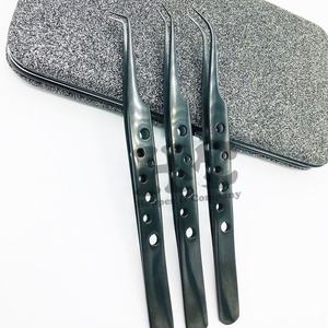 Pinzas para Pestañas Curvas con Punta Inclinada de Acero Inoxidable Plateado, Oferta de Venta Superior, Logotipo Personalizado, Antiestáticas, Herramientas de Belleza Duraderas - Product Image 4