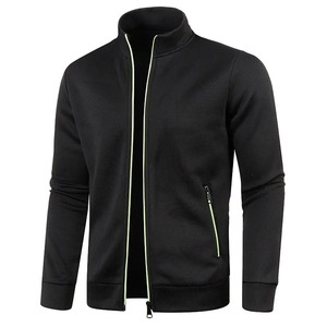 Prix de gros – Sweat-shirt d'hiver pour homme à manches longues et fermeture éclair, couleur unie, coupe régulière, en coton/polyester, qualité supérieure, plus épais - Product Image 1