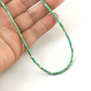 Cuentas de Turquesa Natural en Forma de Tubo, Lisas, de 3x6mm, Cuentas de Piedras Preciosas de Turquesa en Forma de Tubo, Cuentas de Turquesa Natural, Hilo de 16 Pulgadas, Joyería - Product Image 3