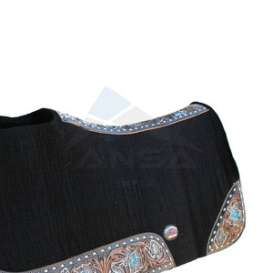 Tapis de selle de cheval équestre occidental forme profilée feutre brun tapis de selle de saut Performance et protection - Product Image 4