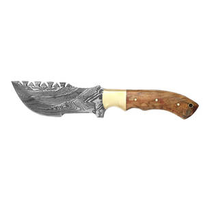 Cuchillo de Supervivencia de Acero de Damasco Hecho a Mano, Cuchillo de Camping para Actividades al Aire Libre con Mango de Madera - Product Image 5