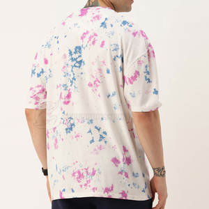 เสื้อยืดฟิตเนสของผู้ชายผ้าถักแบบผูกแห้งเร็วพิมพ์ลายสีย้อมผ้าฝ้ายต่ำ/เส้นใยไม้ไผ่ - Product Image 3