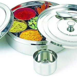 King-caja de especias de acero inoxidable, tapa transparente de alta calidad para condimentos de cocina, Masala Dabba - Product Image 1