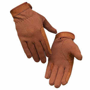 Guantes ecuestres de invierno de cuero marrón de alta calidad para adultos, cómodos empuñaduras para montar a caballo, dedo completo antideslizante transpirable - Product Image 2