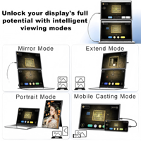 Moniteur portable IPS LCD double N2 prêt à être expédié, 16 pouces, 1920x1200P, type C, extension d'écran d'ordinateur portable, rotation à 360°, haut-parleur intégré