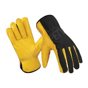Whole Sale Goat Grain & Cowhide Split Leather Safety <b>Gloves</b> Heat Resistant Anti-Vibration for Driving Working Welding Gardening - Product Image 5