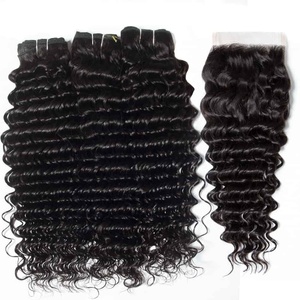 <b>Deep</b> <b>Wave</b> HD Lace Closure Human <b>Hair</b> Transparent Lace Soft Natural Wavy Texture Premium <b>Hair</b> - Product Image 3