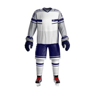 ชุดทีมฮ็อกกี้น้ำแข็งหมายเลขชื่อชุดทีมโพลีเอสเตอร์สาดน้ำสีแดงสีขาว - Product Image 6