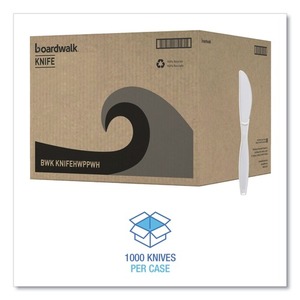 Cuchillos Desechables de Polipropileno Resistente Boardwalk, 1000 Unidades por Caja, Blancos, para Fiestas - Product Image 4
