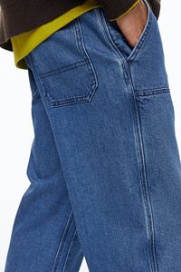 Pantalones vaqueros Logotipo personalizado Alta calidad 100% Algodón Lavado Recto Suelto Ajuste Pierna ancha Cintura alta Tallas grandes Jeans - Product Image 6