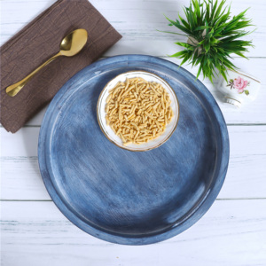 Bandeja de servicio de madera de mango de alta calidad hecha a mano, vajilla decorativa elegante para restaurantes, hoteles, el mejor Material para uso de almacenamiento - Product Image 5