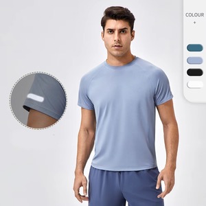 Camiseta holgada de cuello redondo para correr con logotipo personalizado para hombre, camiseta informal transpirable de secado rápido - Product Image 5
