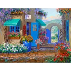 Mikki senkarik กระเบื้อง MSA119AT ตกแต่งสำเนียงดอกไม้ภาพวาดศิลปะภูมิทัศน์ - Product Image 1