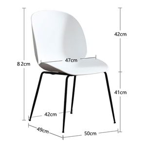 GBC68018 Modern <b>Dining</b> <b>Chair</b> with High-Back Iron Legs and Plastic Back Foldable and Stackable for Living Room - Product Image 4