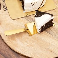 Crazo Fashion Cuchillo para Pastel de Diseño Moderno Hecho a Mano, Acero con Acabado Dorado, para Uso en Restaurantes, Pala para Pizza, Espátula para Repostería y Tartas