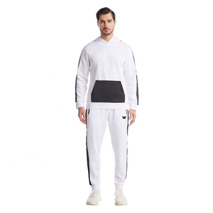 Vente en gros de qualité supérieure 100% coton pull à capuche en détresse soleil délavé large joggeurs à la mode rayures coupe ample survêtement - Product Image 5