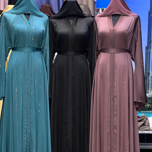 Abaya de Lujo de Dubái 2025 Hermosa Ropa Islámica Tradicional Negra para Mujer Arabia Saudita Abaya Dubái Ropa Musulmana - Product Image 1