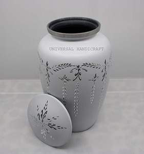 Urna de cremación de aluminio hecha a mano con grabado de diamante cenizas humanas adulto hombre mujer urna de entierro grande para cenizas hombres mujeres niños mascotas - Product Image 4