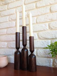 Candelabro de Madera Natural de Alta Calidad, Portavelas Rústico para Velas de Té y Velas de Pilar, Decoración del Hogar - Product Image 2