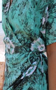 Nuevo Vestido de Verano para Mujer, Estilo Boho, Cuello en V, Manga Corta, Largo hasta el Suelo, Tie Dye, Rayas, Ecológico, Personalizable OEM - Product Image 4