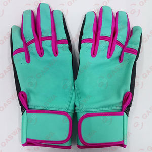 Guantes de bateo de béisbol de puño corto de cuero de vaca ajustable gran oferta guantes deportivos de bateo de softbol hechos a medida - Product Image 2