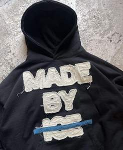 Venta directa Logotipo personalizado Hombres Sudaderas con capucha Fabricantes de ropa desgastada Peso pesado Recortado Gráfico Impreso Patrón Sudadera con capucha Hombre - Product Image 4