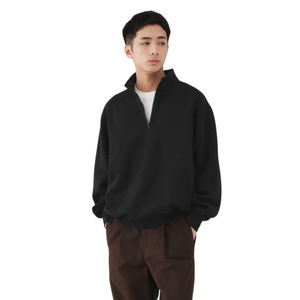 Sudadera con Capucha de Manga Larga para Hombre, Media Cremallera, 100% Algodón, Felpa, Logotipo Personalizado, Sudadera con Media Cremallera para Hombre - Product Image 1