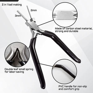 คีมทำเครื่องประดับสาย2มม. 3มม. เครื่องมือตัดลวดเครื่องมือทำเครื่องประดับพร้อมที่จับ PVC - Product Image 2
