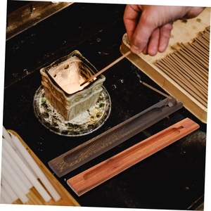 Bandeja de Madera para Servir Incienso Hecha a Mano, Quemador de Incienso de Cerámica, Bandeja Decorativa, Soporte de Madera para Varillas de Incienso - Product Image 4