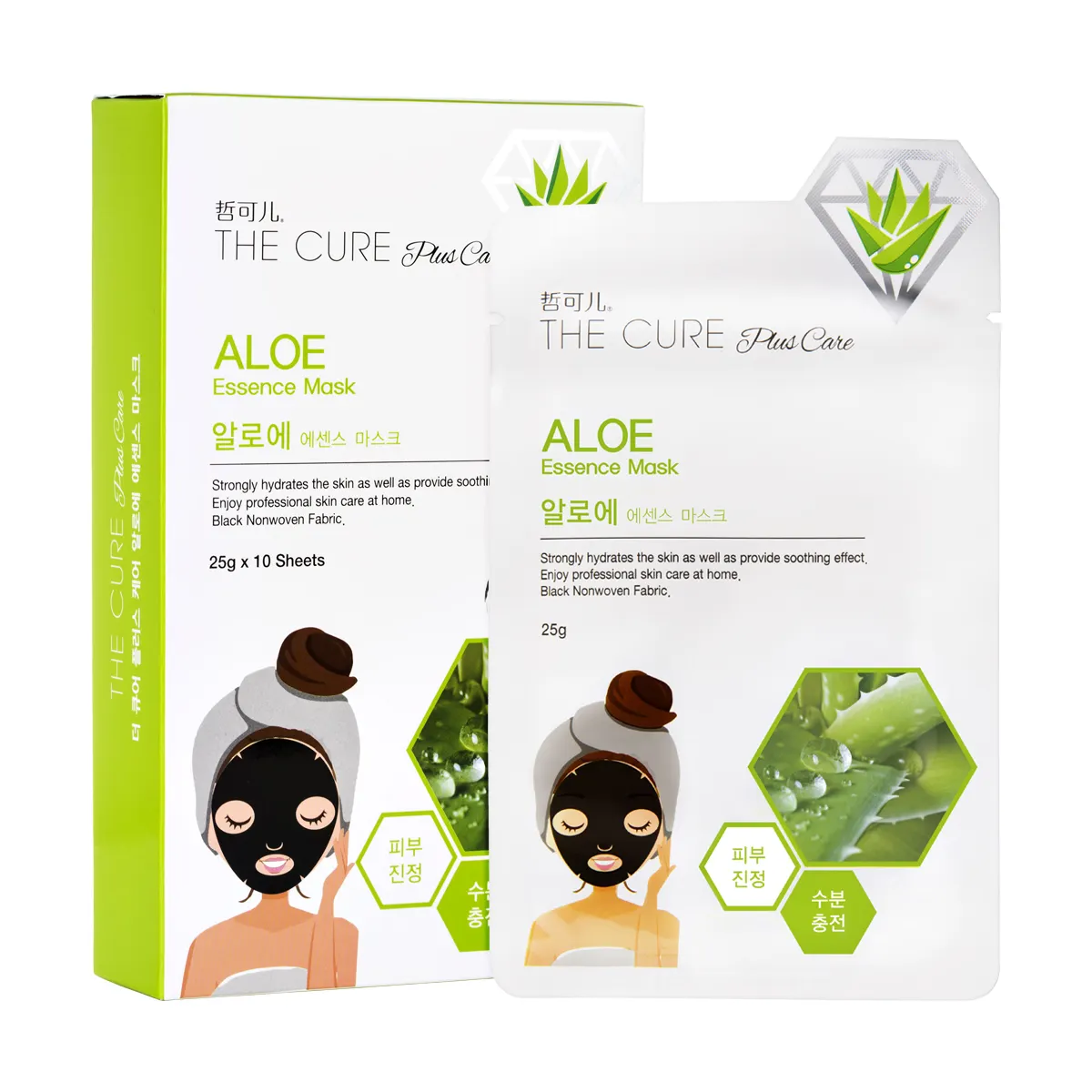 Korean natural beauty with the pure ingredient from the clean nature THE CURE Plus Care Aloe Essence Mask