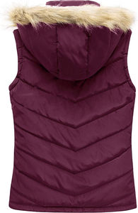 Chaleco Acolchado de Invierno para Mujer, Estilo Casual Urbano, Impermeable, Cálido, con Capucha de Piel Extraíble, Transpirable, Bordado, OEM - Product Image 2