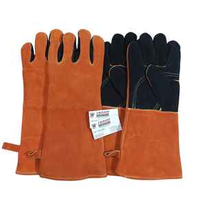 Guantes de Barbacoa ISONZ, Guantes de Trabajo para Chimeneas, Guantes de Soldadura de Cuero, Protección Contra Altas Temperaturas, Forro Suave Sin Silicona de 14 Pulgadas - Product Image 3