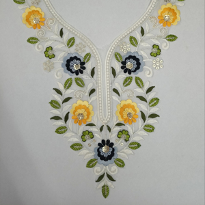 Écusson de col de luxe en filet avec broderie et paillettes pour robe de soirée kurti blouse décolleté boutique ethnique mode - Product Image 5