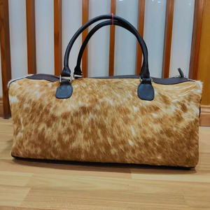 Unisex Cowhide Duffle <b>Bag</b> Genuine Leather Travel Luggage with Fashionable Candy Pattern - Product Image 2