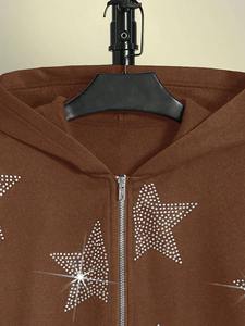 Pakistan-Made Thermal <b>Jacket</b> Latest Design Short Length Zipper Hoodie Rhinestone 100% Cotton Solid Print Wholesale Supply - Product Image 3