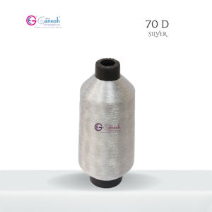 Fil de qualité supérieure 70D avec fil de Lurex métallique Fil brillant à nuance d'argent Métallique par kg Fabrication à haute ténacité Type MS - Product Image 2