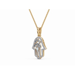 Pendentif de qualité supérieure en forme de marquise et de rond, 0,543 ct, diamant de laboratoire, or 9 KT, 14 KT, 18 KT, bijoux en gros, OEM, B2B, export - Product Image 6