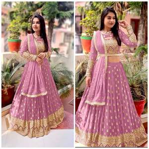 Robe de mariée Lehnga Choli pour filles fête robe de mariée bas prix indien Lehenga Choli avec Dupatta pour femmes - Product Image 3