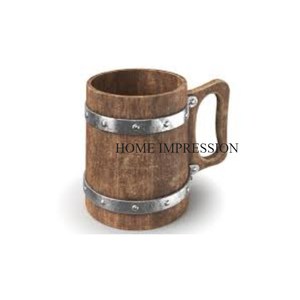 Tasse de bar en bois avec tasse intérieure en acier inoxydable verres tasse à café et thé avec poignée pour accessoires de décoration de table - Product Image 6