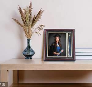 Graduation <b>Photo</b> Shadow Box <b>Frame</b> with Tassel Holder for <b>8x10</b> Pictures ,Real Glass, Black Over Gold Double Mat & Tabletop - Product Image 6